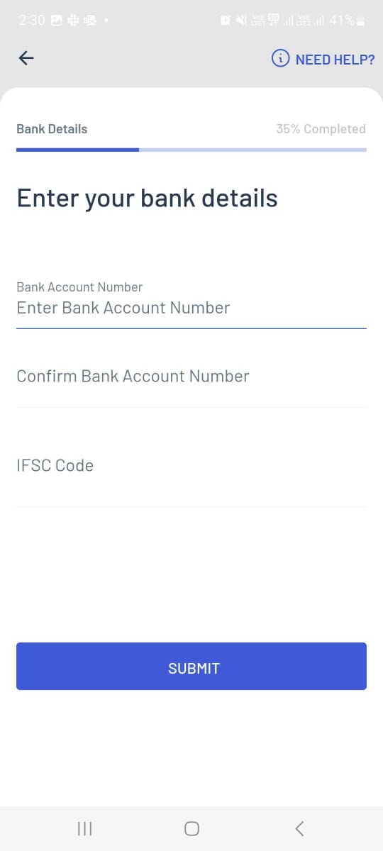 Step 4: DigiLocker PIN and bank details form screenshot